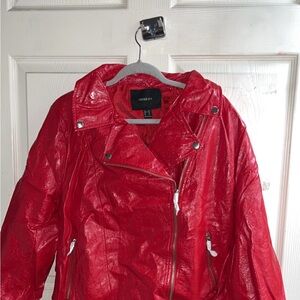 Forever 21 Vibrant Red Leather Jacket